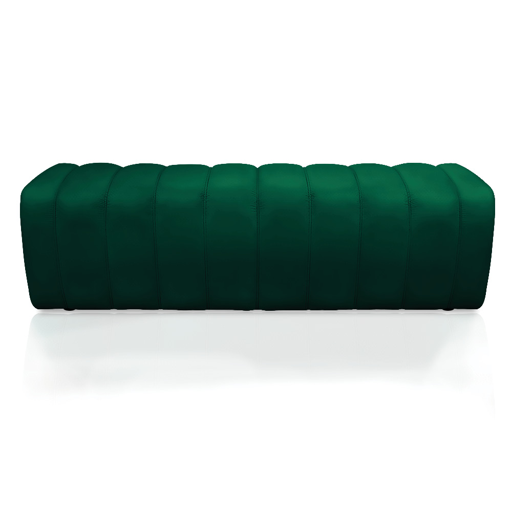 Kit Calçadeira e Painel Olivia Queen 160 cm Veludo Verde Esmeralda - D'Rossi