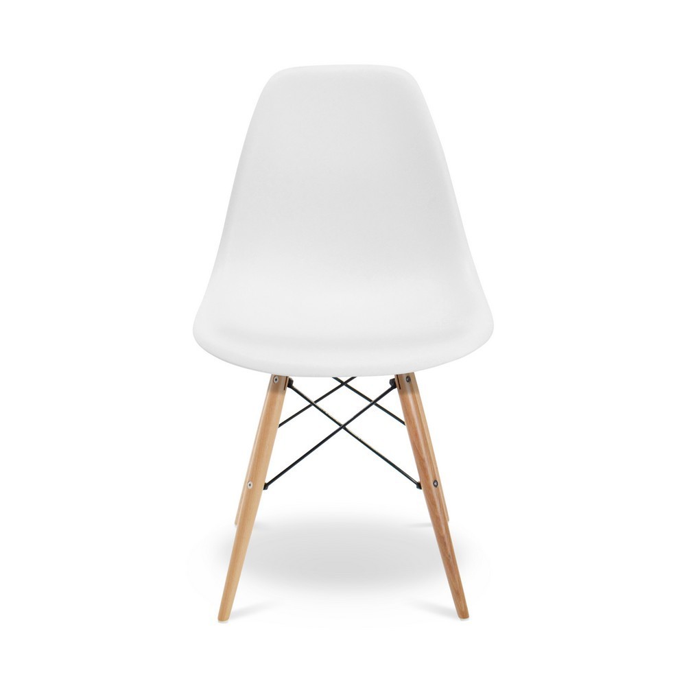 Kit Mesa Para Computador Escrivaninha Porto Preto 120 cm e Cadeira Eiffel Charles Eames Branco D'Rossi