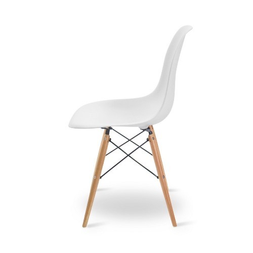 Kit Mesa Para Computador Escrivaninha Porto Preto 120 cm e Cadeira Eiffel Charles Eames Branco D'Rossi