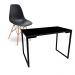 Kit Mesa Para Computador Escrivaninha Porto Preto 120 cm e Cadeira Eiffel Charles Eames Preto D'Rossi