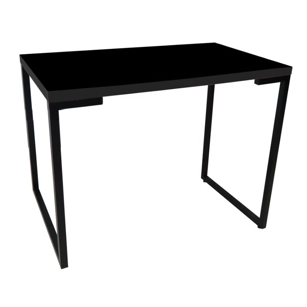 Kit Mesa Para Computador Escrivaninha Porto Preto 120 cm e Cadeira Eiffel Charles Eames Preto D'Rossi