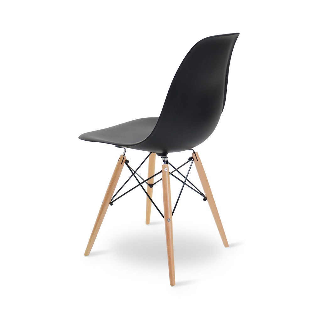 Kit Mesa Para Computador Escrivaninha Porto Preto 120 cm e Cadeira Eiffel Charles Eames Preto D'Rossi