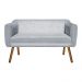 Kit Namoradeira 02 Lugares e 02 Poltronas Giratória Julia Suede Cinza com Strass Base Madeira MM30 D'Rossi