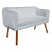Kit Namoradeira 02 Lugares e 02 Poltronas Giratória Julia Suede Cinza com Strass Base Madeira MM30 D'Rossi