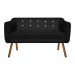 Kit Namoradeira 02 Lugares e 02 Poltronas Giratória Julia Suede Preto com Strass Base Madeira MM30 D'Rossi