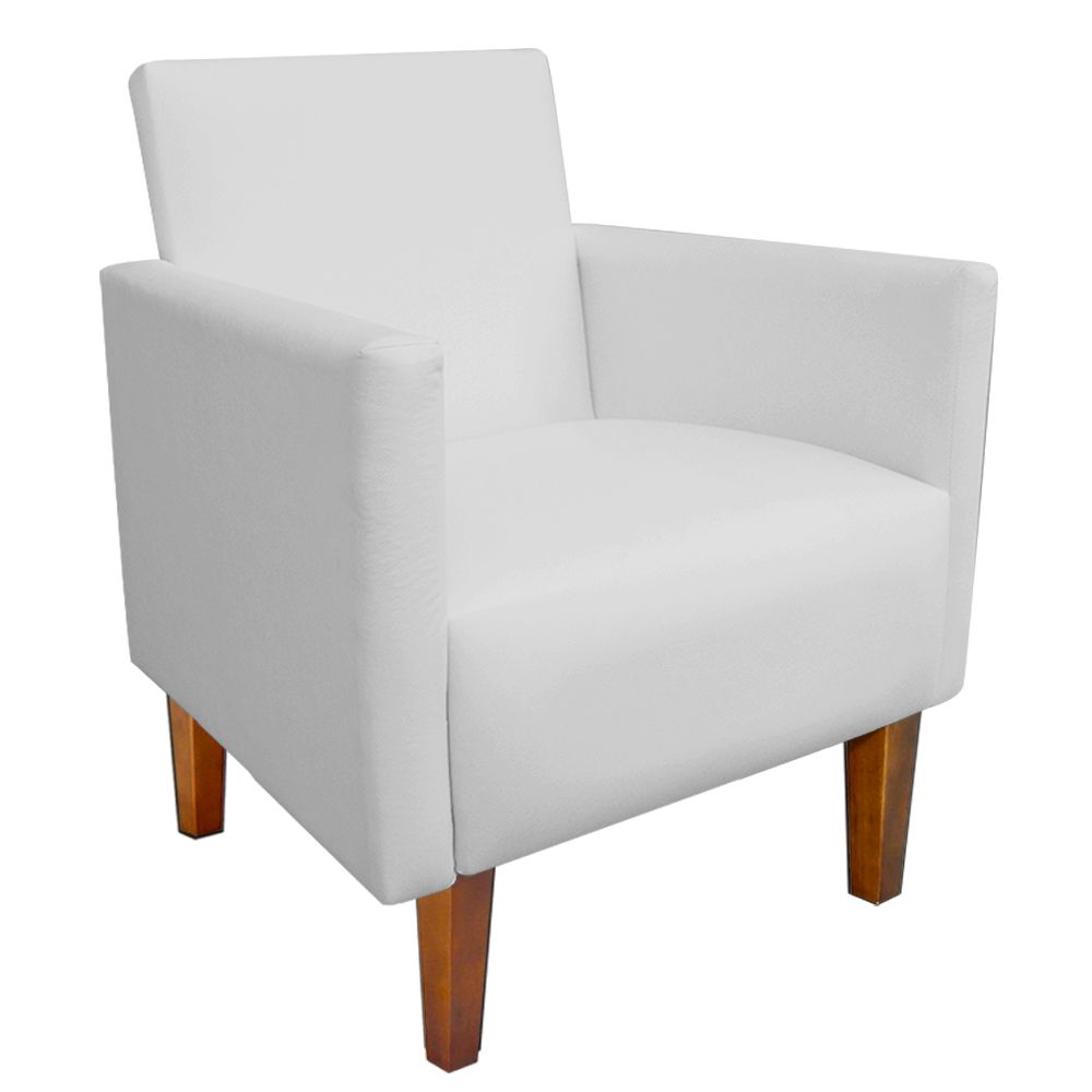 Kit Namoradeira 02 Lugares e 02 Poltronas Jade Corino Branco Pés Chanfrado Castanho - D'Rossi