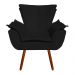 Kit Namoradeira e 02 Poltronas Opala Suede Preto Pés Palito Castanho D'Rossi