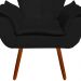 Kit Namoradeira e 02 Poltronas Opala Suede Preto Pés Palito Castanho D'Rossi