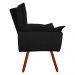 Kit Namoradeira e 02 Poltronas Opala Suede Preto Pés Palito Castanho D'Rossi