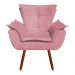 Kit Namoradeira e 02 Poltronas Opala Suede Rose Pés Palito Castanho D'Rossi