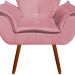 Kit Namoradeira e 02 Poltronas Opala Suede Rose Pés Palito Castanho D'Rossi