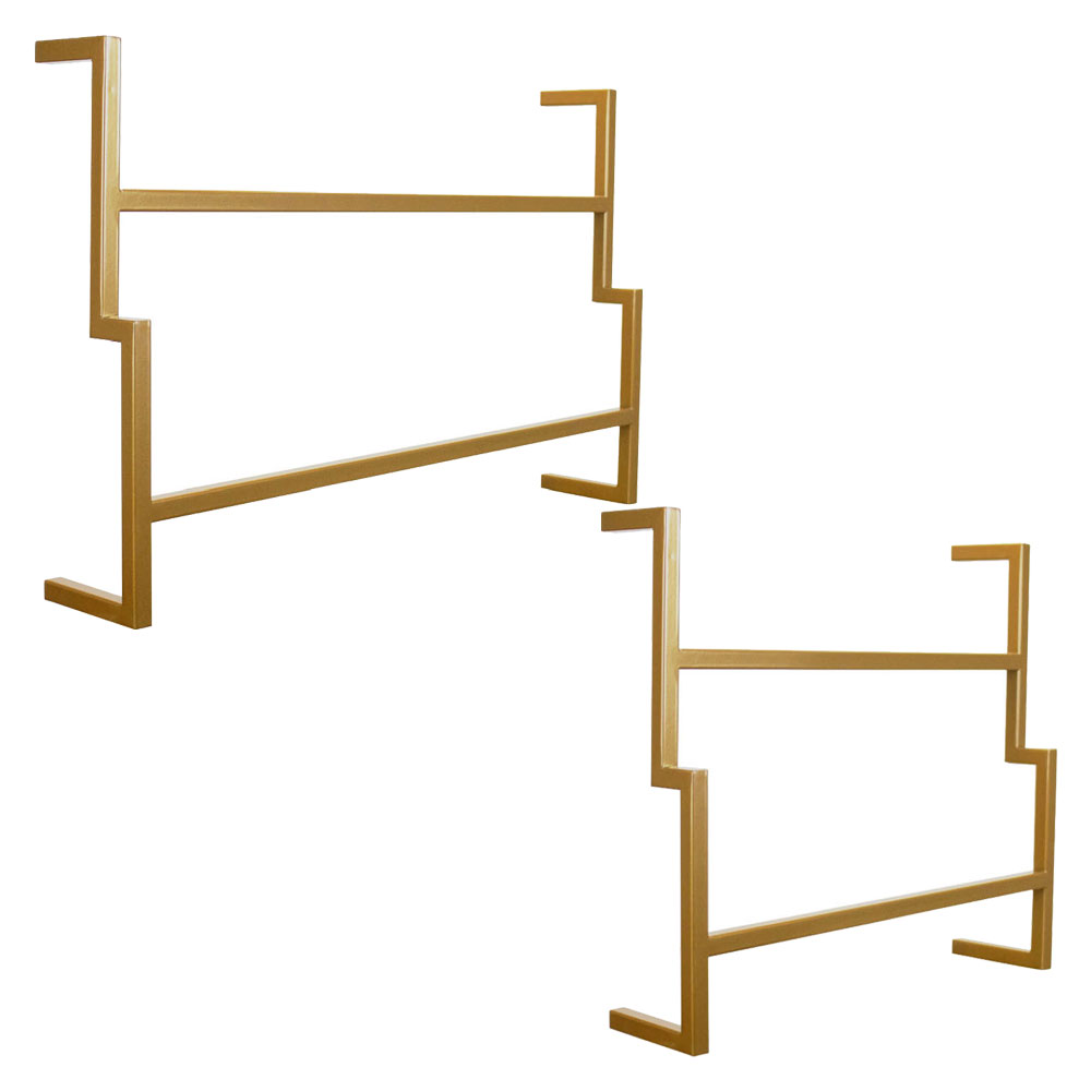 Kit Porta Toalha Industrial Metálico Dourado - D'Rossi