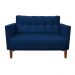 Kit Sofá Retrô Namoradeira 2 Lugares e 02 Poltronas Livia Suede Azul Marinho - D'Rossi