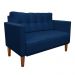 Kit Sofá Retrô Namoradeira 2 Lugares e 02 Poltronas Livia Suede Azul Marinho - D'Rossi