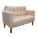 Kit Sofá Retrô Namoradeira 2 Lugares e 02 Poltronas Livia Suede Bege - D'Rossi