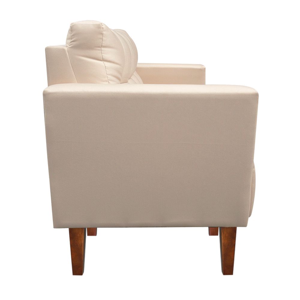 Kit Sofá Retrô Namoradeira 2 Lugares e 02 Poltronas Livia Suede Bege - D'Rossi