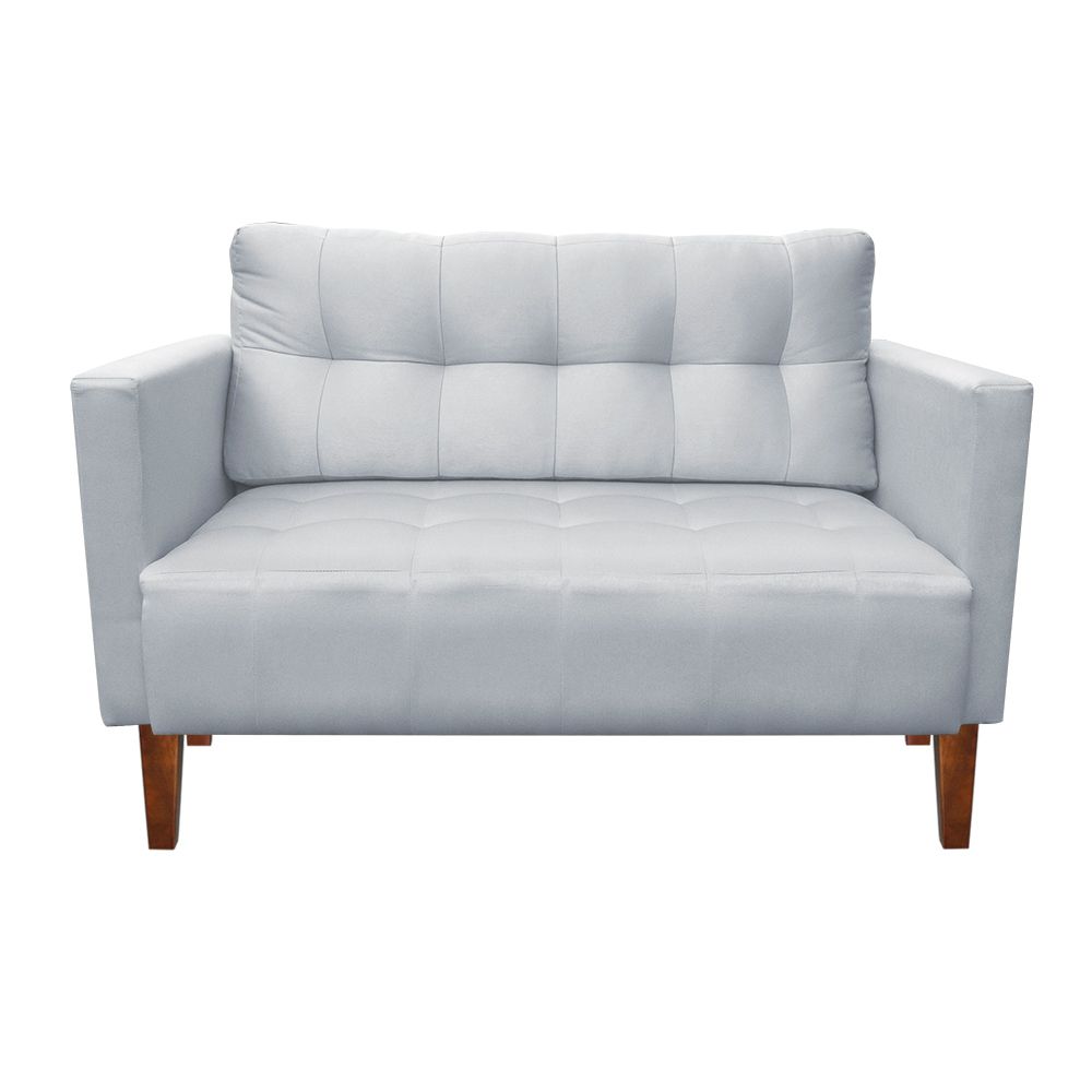 Kit Sofá Retrô Namoradeira 2 Lugares e 02 Poltronas Livia Suede Cinza - D'Rossi