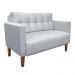 Kit Sofá Retrô Namoradeira 2 Lugares e 02 Poltronas Livia Suede Cinza - D'Rossi