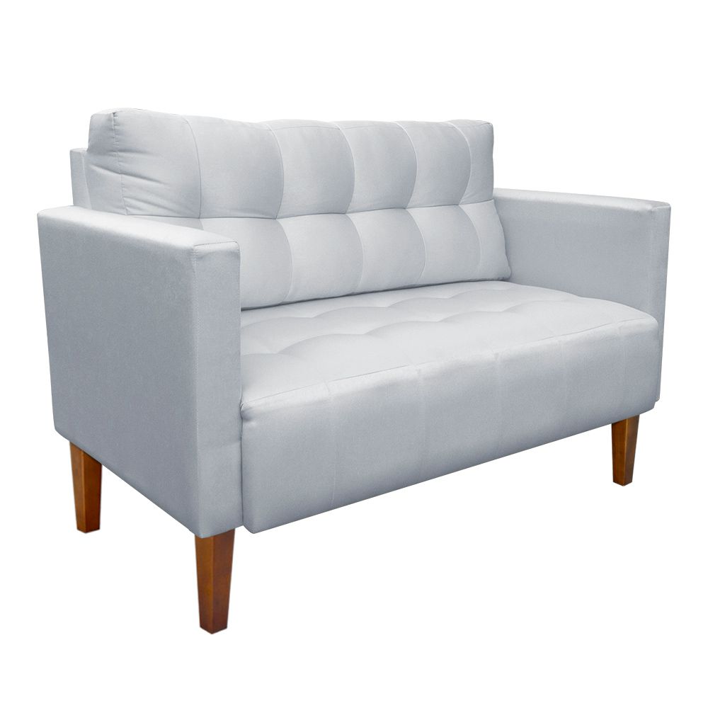 Kit Sofá Retrô Namoradeira 2 Lugares e 02 Poltronas Livia Suede Cinza - D'Rossi