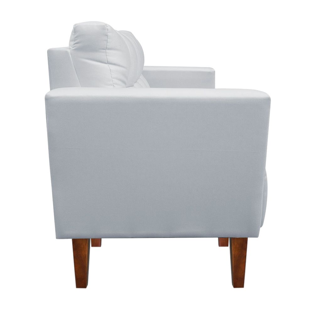 Kit Sofá Retrô Namoradeira 2 Lugares e 02 Poltronas Livia Suede Cinza - D'Rossi