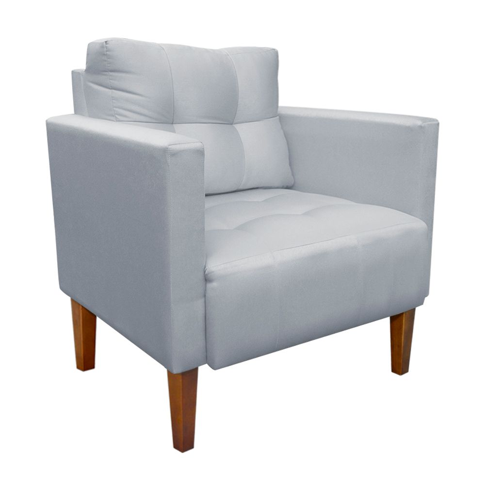 Kit Sofá Retrô Namoradeira 2 Lugares e 02 Poltronas Livia Suede Cinza - D'Rossi