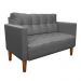 Kit Sofá Retrô Namoradeira 2 Lugares e 02 Poltronas Livia Suede Grafite - D'Rossi