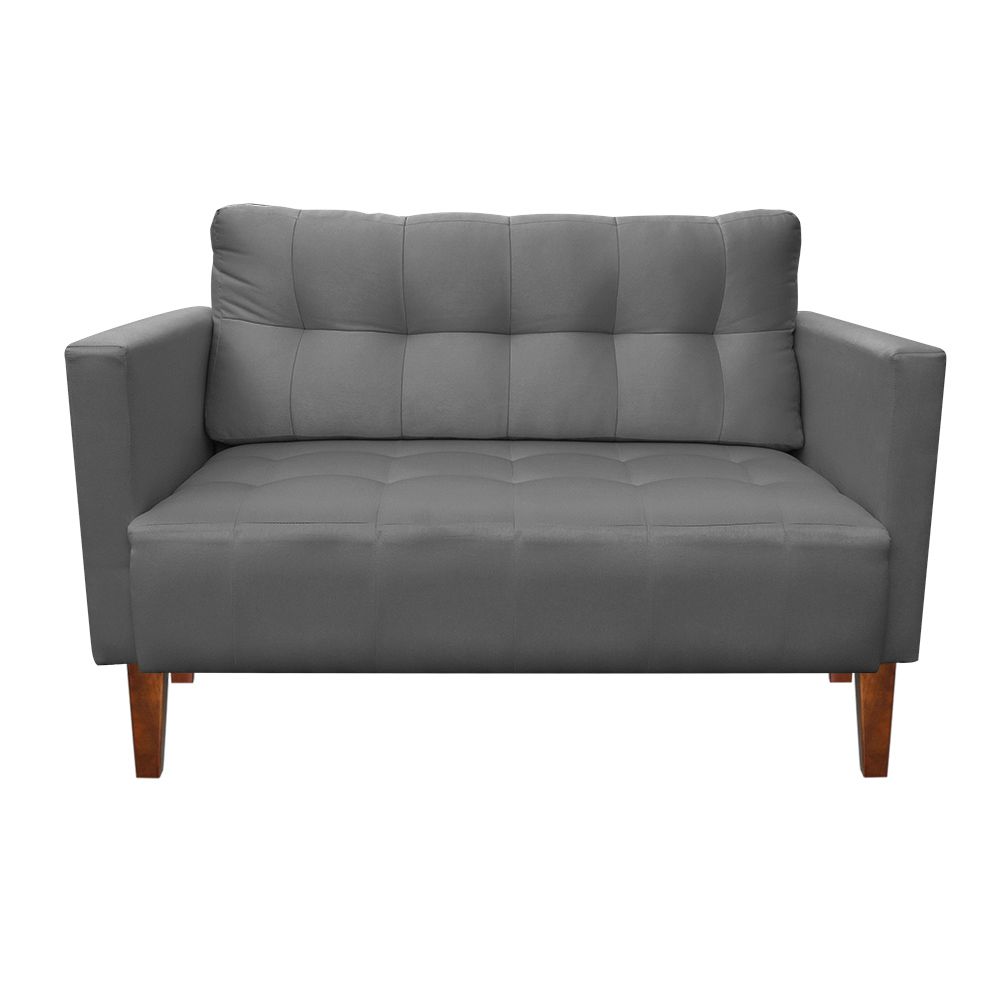 Kit Sofá Retrô Namoradeira 2 Lugares e 02 Poltronas Livia Suede Grafite - D'Rossi