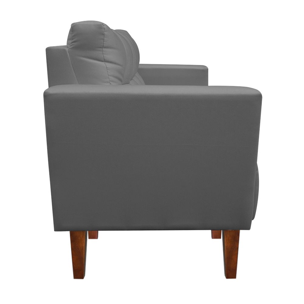 Kit Sofá Retrô Namoradeira 2 Lugares e 02 Poltronas Livia Suede Grafite - D'Rossi