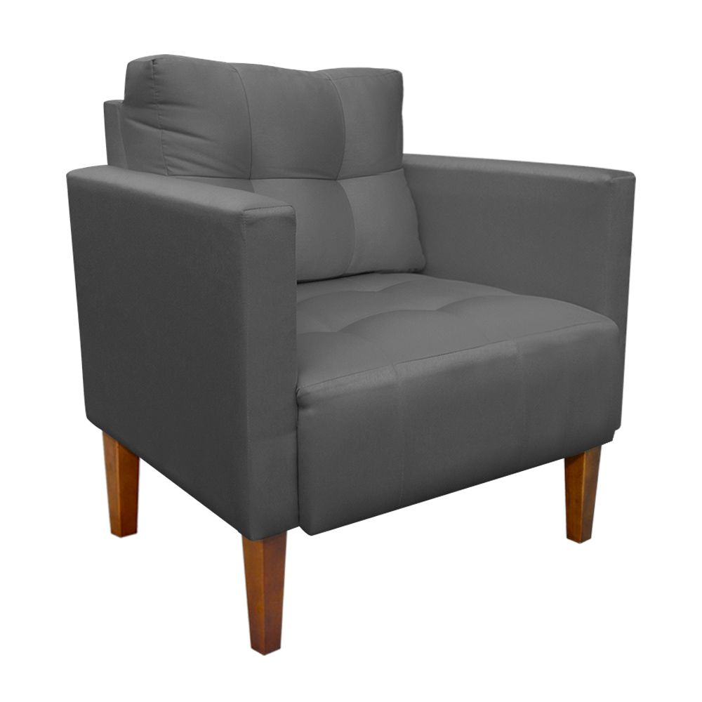 Kit Sofá Retrô Namoradeira 2 Lugares e 02 Poltronas Livia Suede Grafite - D'Rossi