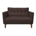 Kit Sofá Retrô Namoradeira 2 Lugares e 02 Poltronas Livia Suede Marrom - D'Rossi
