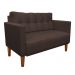 Kit Sofá Retrô Namoradeira 2 Lugares e 02 Poltronas Livia Suede Marrom - D'Rossi