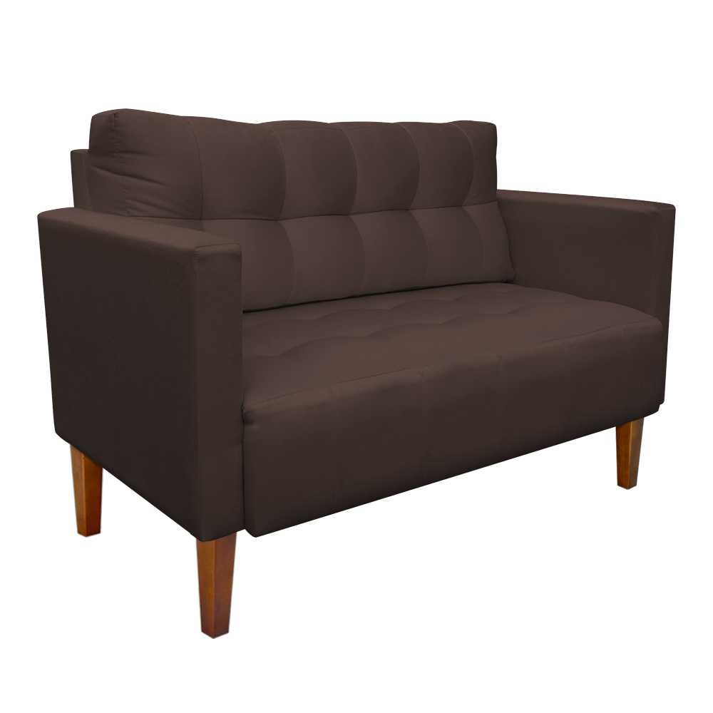Kit Sofá Retrô Namoradeira 2 Lugares e 02 Poltronas Livia Suede Marrom - D'Rossi