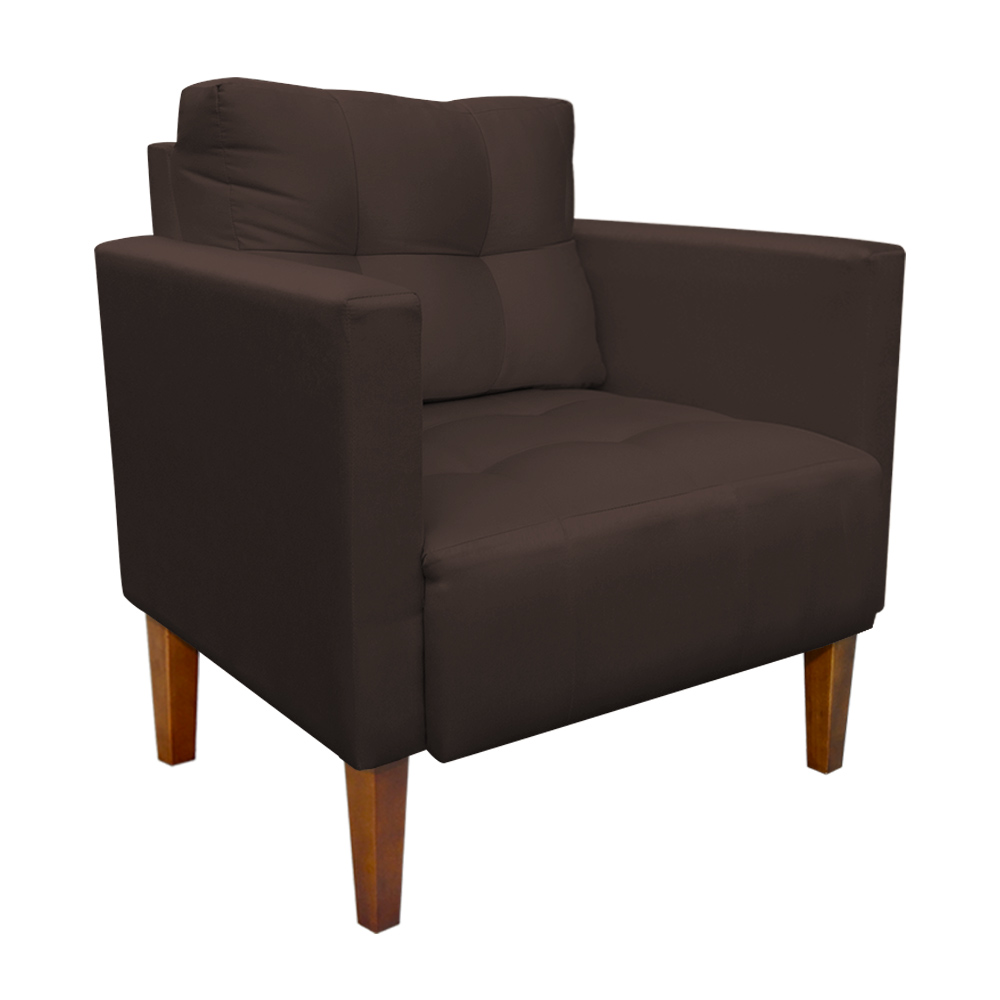 Kit Sofá Retrô Namoradeira 2 Lugares e 02 Poltronas Livia Suede Marrom - D'Rossi