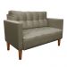 Kit Sofá Retrô Namoradeira 2 Lugares e 02 Poltronas Livia Suede Marrom Rato - D'Rossi