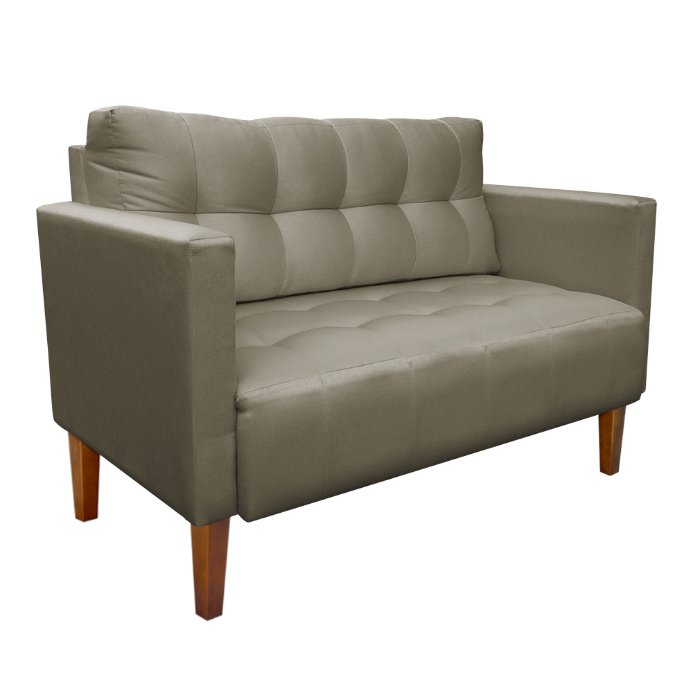 Kit Sofá Retrô Namoradeira 2 Lugares e 02 Poltronas Livia Suede Marrom Rato - D'Rossi