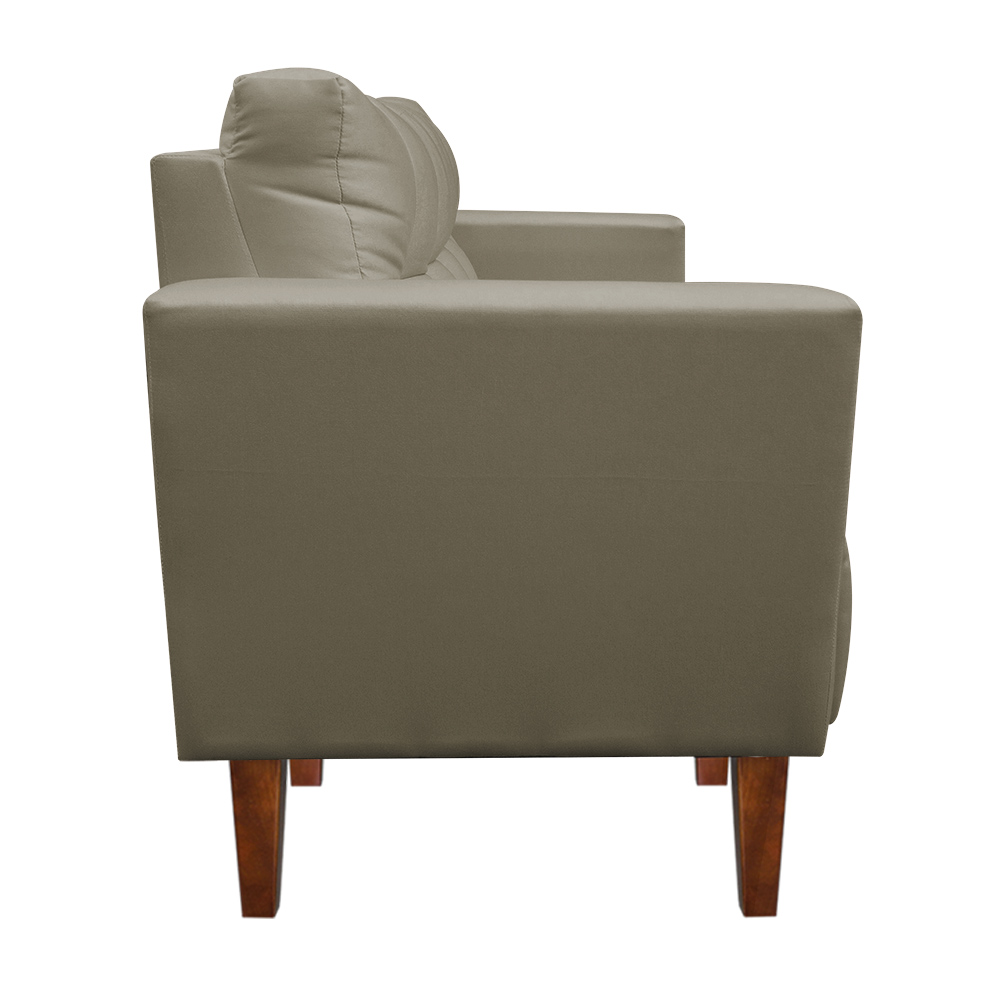 Kit Sofá Retrô Namoradeira 2 Lugares e 02 Poltronas Livia Suede Marrom Rato - D'Rossi