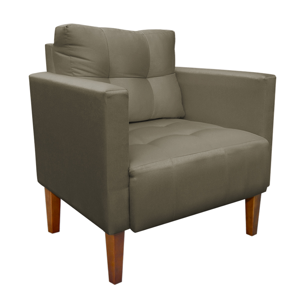 Kit Sofá Retrô Namoradeira 2 Lugares e 02 Poltronas Livia Suede Marrom Rato - D'Rossi