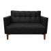 Kit Sofá Retrô Namoradeira 2 Lugares e 02 Poltronas Livia Suede Preto - D'Rossi