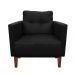 Kit Sofá Retrô Namoradeira 2 Lugares e 02 Poltronas Livia Suede Preto - D'Rossi