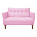Kit Sofá Retrô Namoradeira 2 Lugares e 02 Poltronas Livia Suede Rosa Bebê  - D'Rossi