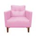 Kit Sofá Retrô Namoradeira 2 Lugares e 02 Poltronas Livia Suede Rosa Bebê  - D'Rossi