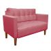 Kit Sofá Retrô Namoradeira 2 Lugares e 02 Poltronas Livia Suede Rose  - D'Rossi