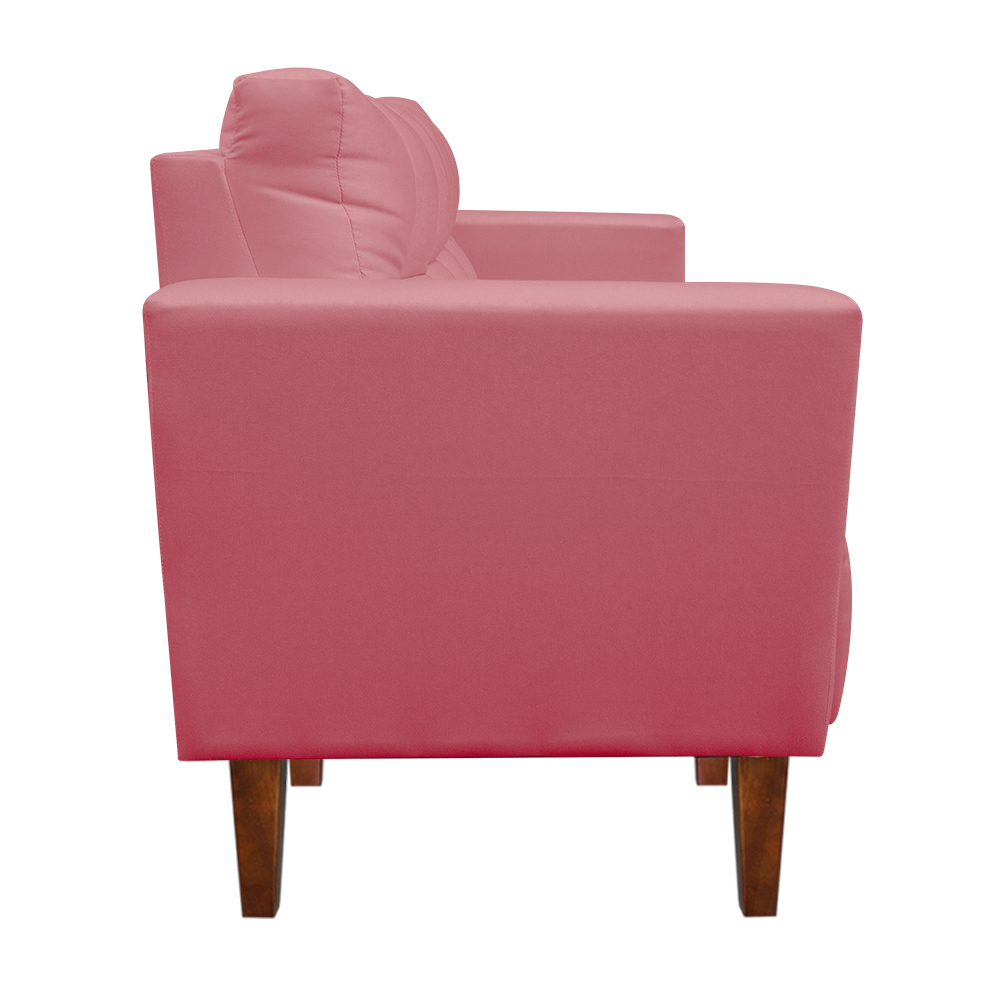 Kit Sofá Retrô Namoradeira 2 Lugares e 02 Poltronas Livia Suede Rose  - D'Rossi