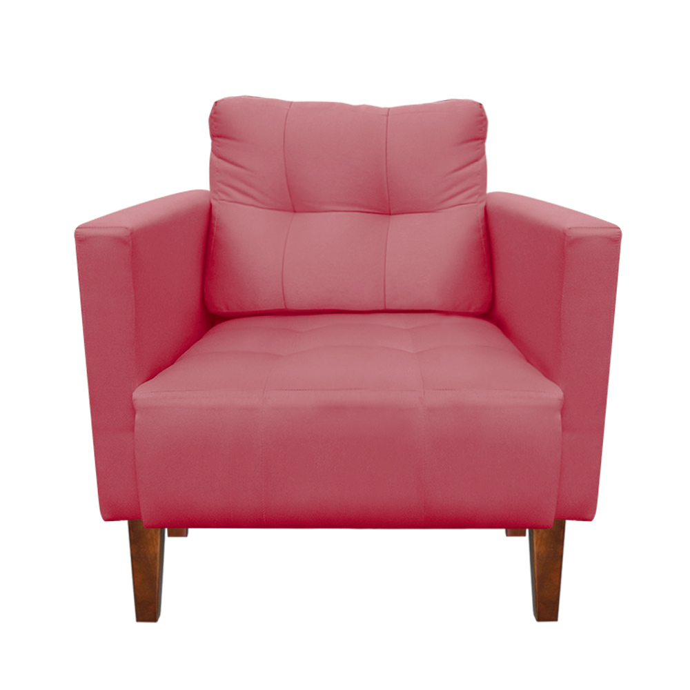 Kit Sofá Retrô Namoradeira 2 Lugares e 02 Poltronas Livia Suede Rose  - D'Rossi