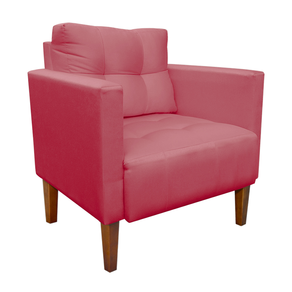 Kit Sofá Retrô Namoradeira 2 Lugares e 02 Poltronas Livia Suede Rose  - D'Rossi