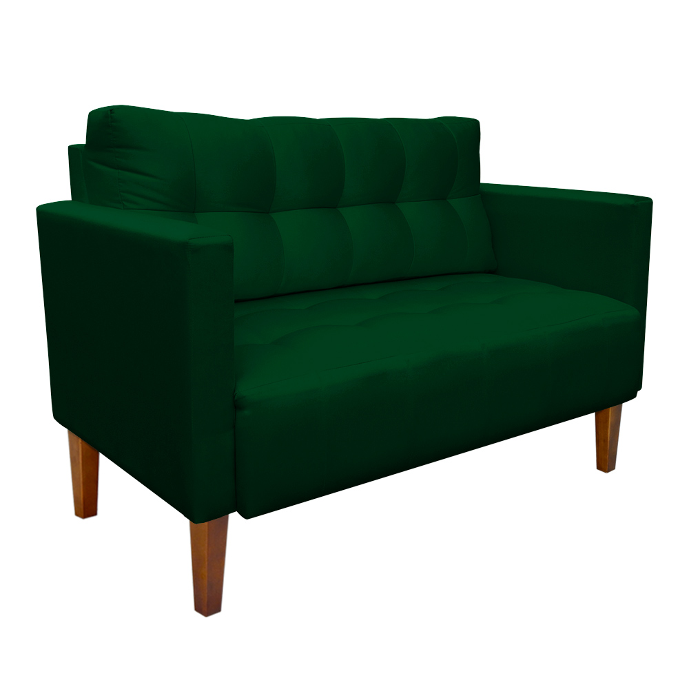 Kit Sofá Retrô Namoradeira 2 Lugares e 02 Poltronas Livia Suede Verde  - D'Rossi