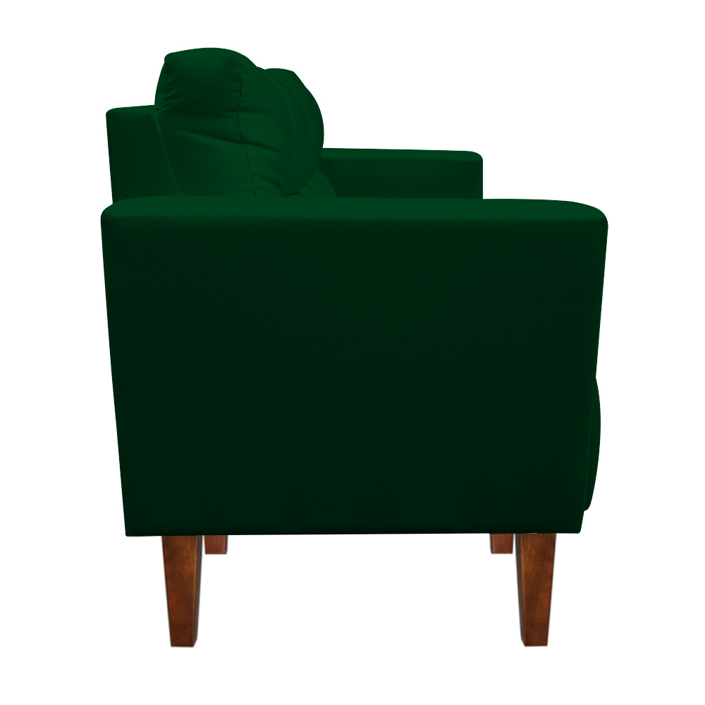 Kit Sofá Retrô Namoradeira 2 Lugares e 02 Poltronas Livia Suede Verde  - D'Rossi