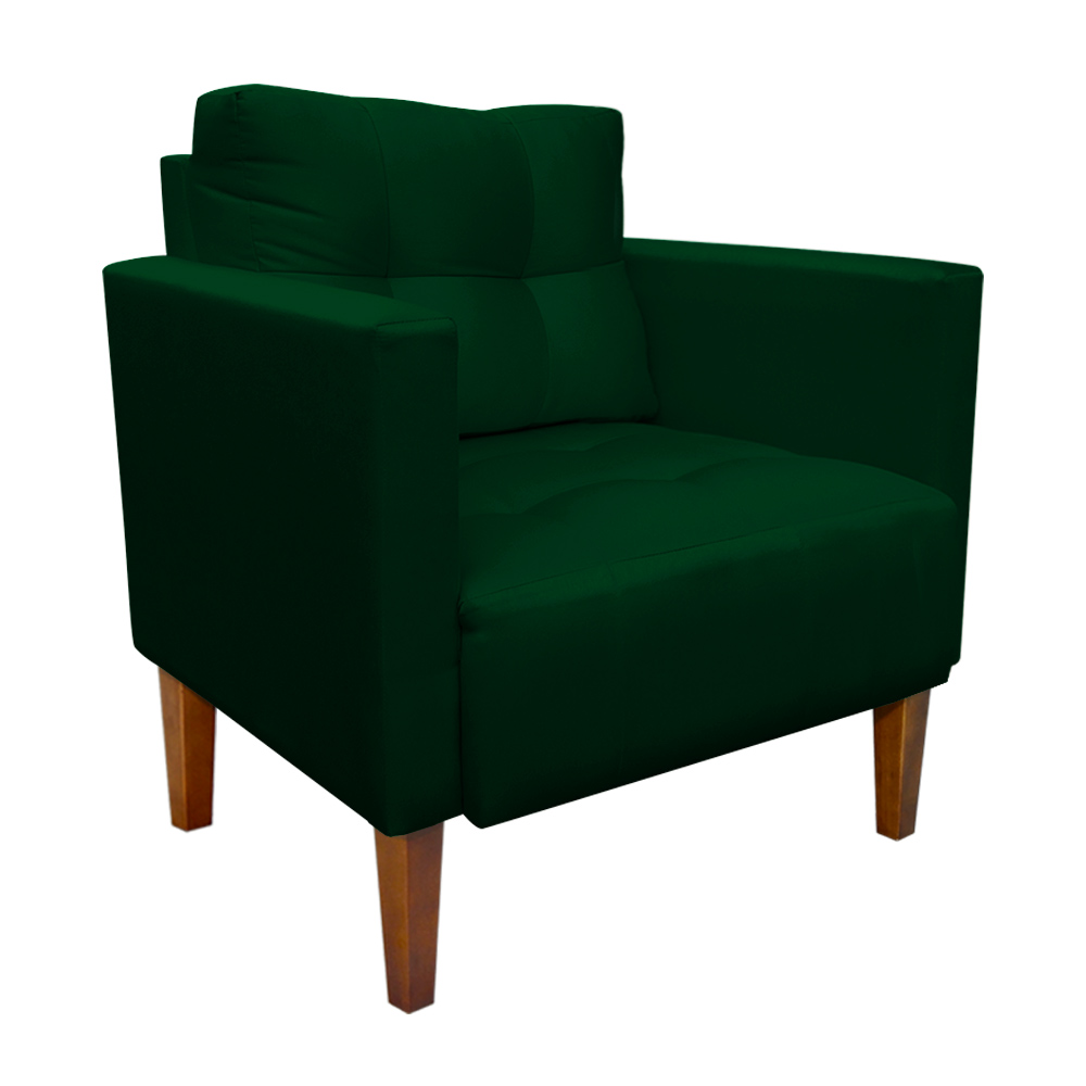 Kit Sofá Retrô Namoradeira 2 Lugares e 02 Poltronas Livia Suede Verde  - D'Rossi