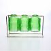 Kit com 3 Vasos de Vidro Verde com Suporte Dourado 13x21 cm - D'Rossi