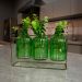 Kit com 3 Vasos de Vidro Verde com Suporte Dourado 13x21 cm - D'Rossi